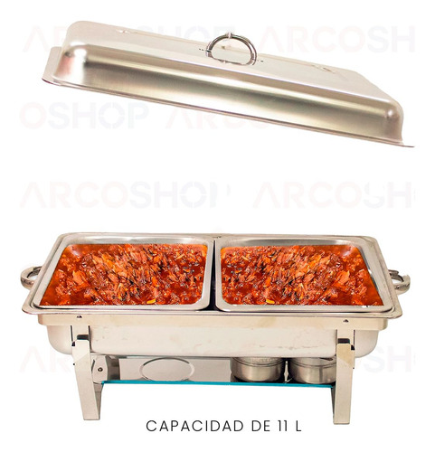 Bufetera Chafer Plegable Acero Inoxidable 11l 2 Espacios