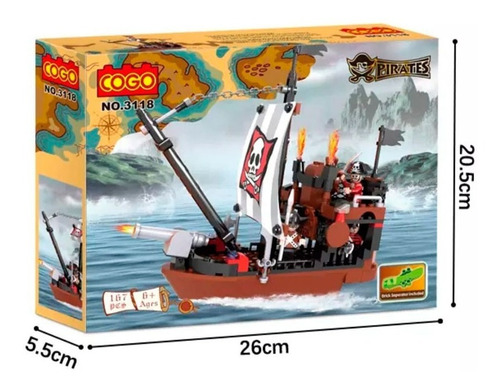 Bloques Cogo - Barco Pirata C/acces Cod 3118 - Vamos A Jugar