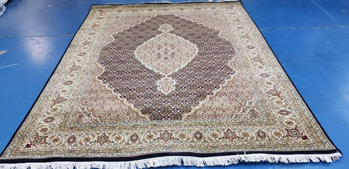 Tapete Sala Feito A Mão Tabriz Mahi Black 2,56x1,99 M Persa