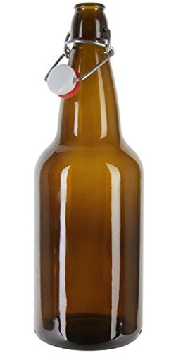Botellas De 1 Litro (33 Oz) Tapa Ámbar Parte Superior Caso D