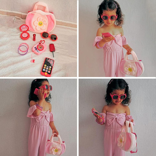 Bolsito Rosa De Princesa Para Niñas Con 9 Pcs De Juego