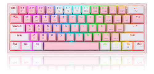 Teclado Gamer Redragon K617 Fizz Rgb Pink/white