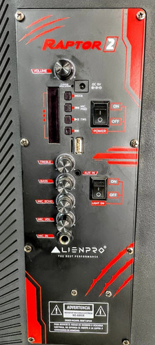 Imagen 2 de 8 de Bafle Amplificado Recargable Alien 15 Modelo Raptor 2