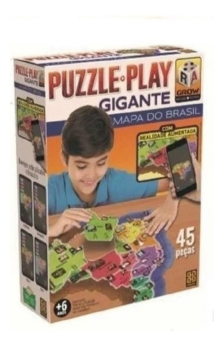 Puzzle Play Gigante Mapa Do Brasil 45 Peças 03635 - Grow