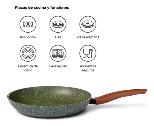 Sarten De Aluminio Para Cocina Saludable Vegetales Comidas Reforzado Con Mango Tvs Natura Antiadherente 32cm Apto Inducción Fabricación Italiana