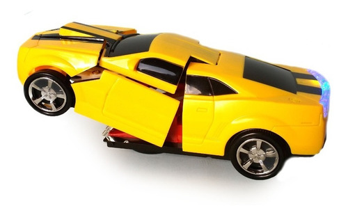 Carrinho Camaro Transformers Vira Robô Luz Som Bate Volta F