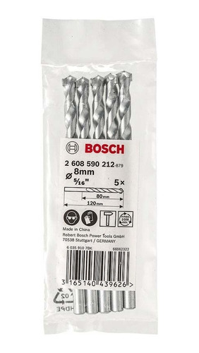 Pack 5 Brocas Concreto Bosch 8x80x120mm - Bosch