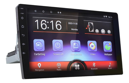 Central Multimidia 1din Carplay Android Auto Música Qled Usb