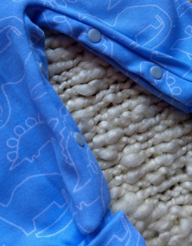 Body Ajuar Osito Bebe Pañalero Enterito Manga Larga Conjunto Azul Acero Talle 2