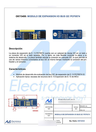 Modulo De Expansion I/o Bus I2c Pcf8574