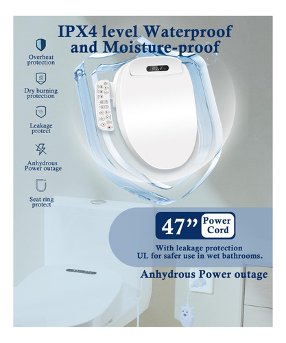 Asiento De Inodoro Electrónico De Bidet De Cioreznt Alargado