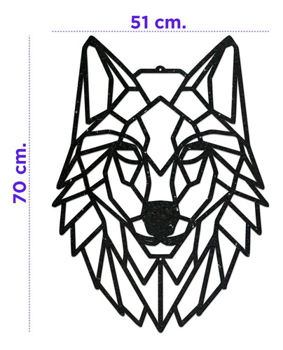Imagen 3 de 3 de Cuadro Animales Geométricos Decorativos | Lobo | Grande