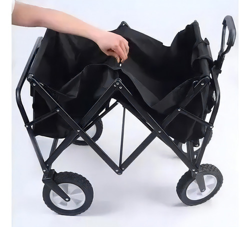 Carrito Para Compras Plegable Ideal Para El Camping Pro Max Color Negro