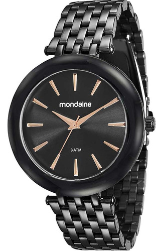 Relógio Mondaine Feminino Casual Preto Original 76559lpmvpe4