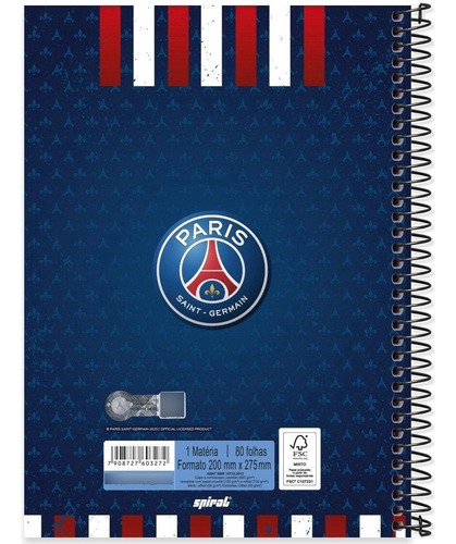 Caderno Capa Dura 1x1 80 Folhas Psg 2403272 Spiral Cor Azul-escuro