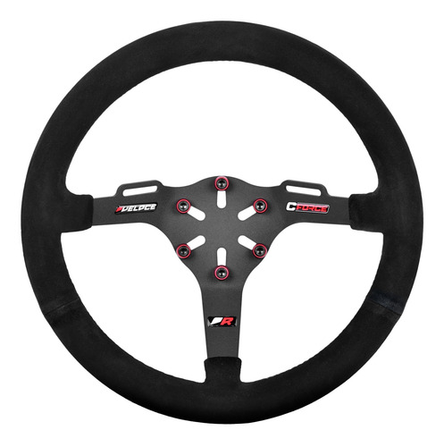 Imagen 1 de 4 de Volante Deportivo Veloce R 355 Tapizado Gamuza Negra Collino