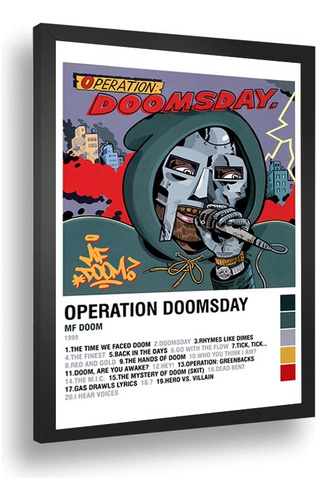 Mf Doom Operation Doomsday Quadro Com Moldura 33x24cm