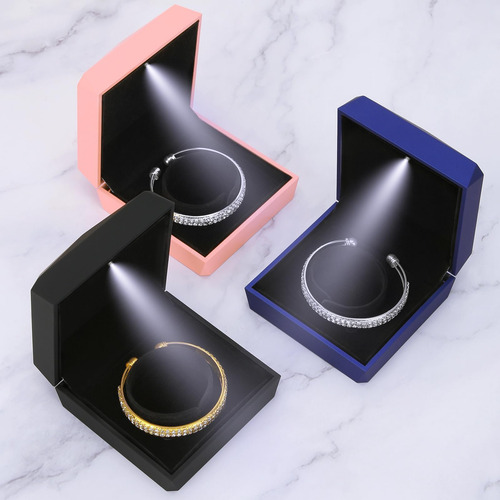 Joyeros Caja De Pulsera De Lujo Con Joyería Led, Elegante Ca