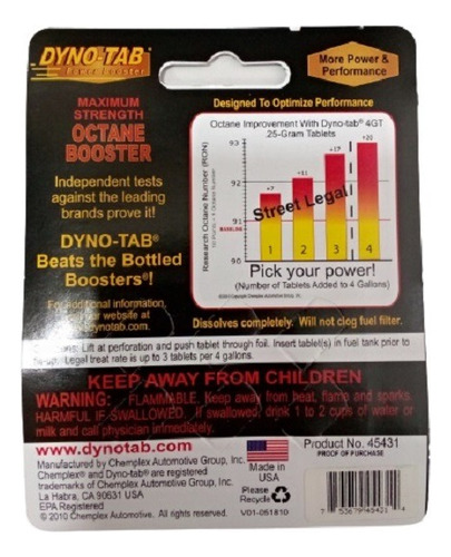 Aumentador De Octanaje De Combustible Para Motos 6 Tabletas