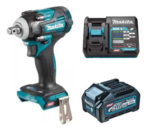 Chave Impacto Tw004gz + Bat 4a.h + Carreg Makita Cor Azul-turquesa