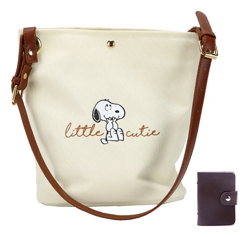 Sjx Bolsos De Moda Bolso Mano Snoopy Lona Bandolera Mujer