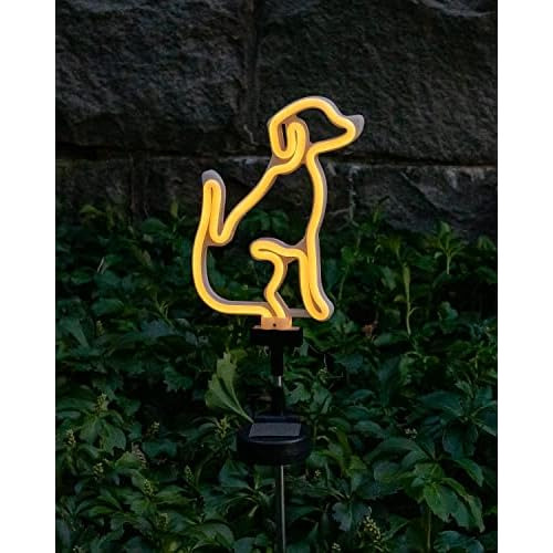 Regalo De Amantes De Perros Solares Led Neon Stake Ligh...