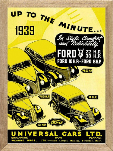 Ford   Ltd 1939  , Auto, Cuadro ,poster, Publicidad     B275
