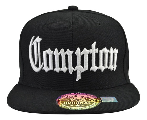 Incrediblegifts Compton Snap Back Negro Sombrero Blanco