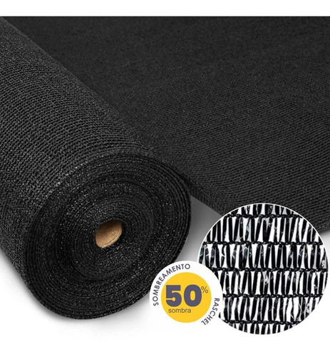 Imagem 2 de 8 de Tela Sombrite Sombreamento Preto Horta Flores 50% 4x50 Mts