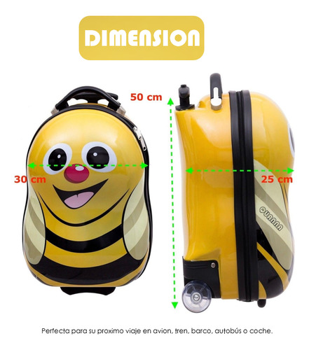 Maleta Para Viaje 16in 3d Mango Retractil Ruedas Dobles 360°