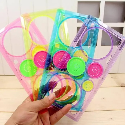 Duo Espirografo Clásico Multifuncional Regla Figuras Dibujos Color Al Azar
