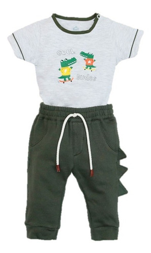 Conjunto Body  Y Pantalón Verde Para Bebé Niño 1174370