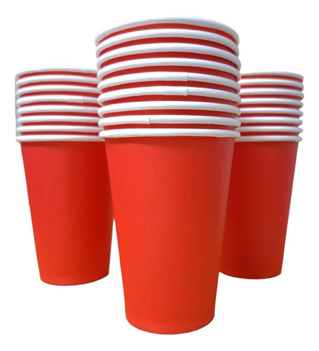 Vaso Polipapel Blanco Rojo 12 Oz (360cc) X 25 - Cienfuegos -