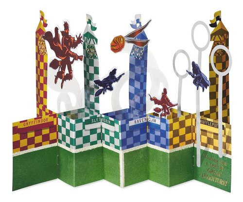 Tarjeta Pop Up Cumpleaños Harry Potter Quidditch