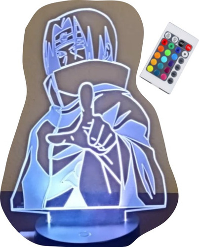 Lampara Led 3d Visual Ilusion Uchiha Itachi Naruto Contrl Cc