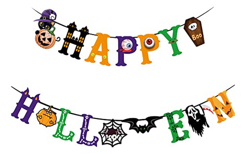 Halloween Negro Feliz Cumpleaños Banner - M2vfj