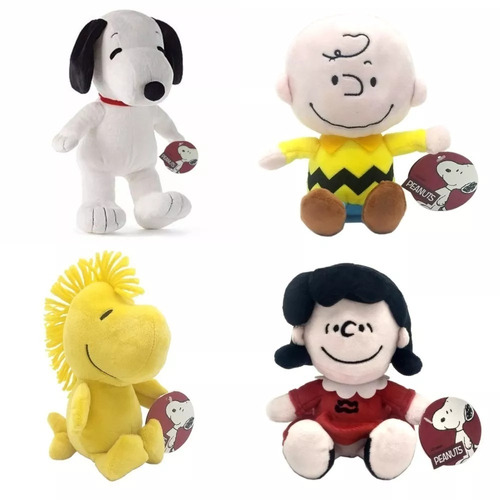 Pelúcia Turma Do Snoopy Dtc Kit 4 Personagens Original