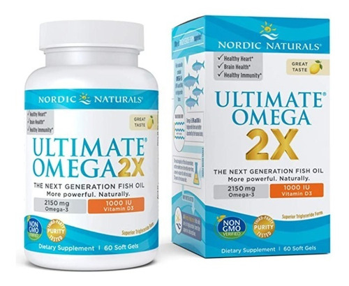 Nordic Naturals Ultimate Omega 2x Con Vitamina D3, Limón