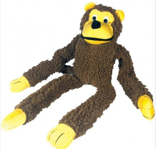Brinquedo Pelucia Macaco Caco Marrom Para Cães Cachorro Pet