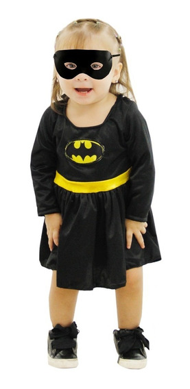 Disfraz Vestido Batgirl Con Antifaz Bebe Niña