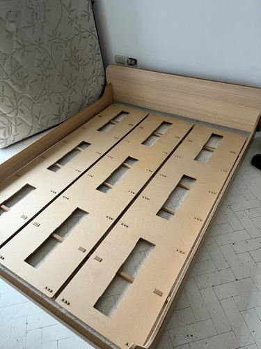 Cama De 2 Plazas Tipo Tatami Desarmable Beige Desarmable (Usado)