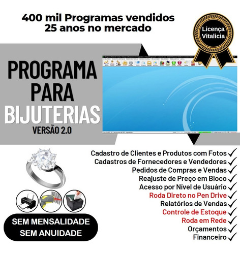 Programa Para Bijuterias + Acessórios Vendas Financeiro V2.0