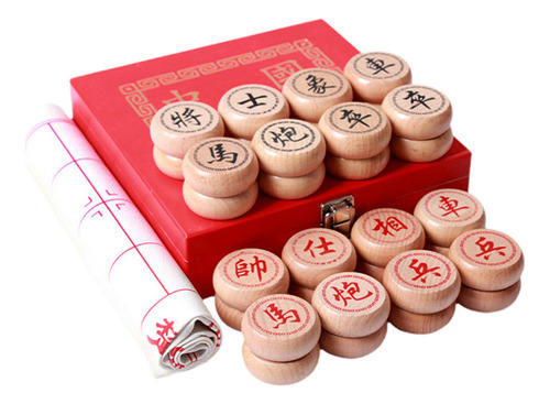 A Juego De Ajedrez Chino Piezas De Ajedrez De Madera