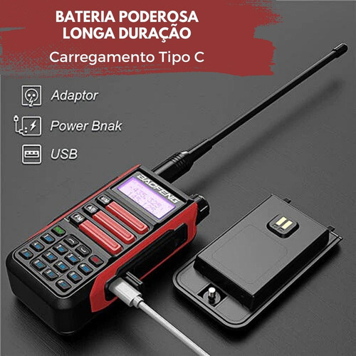 Kit 4 Radio Comunicador Uv16 Baofeng Dualband A Prova Dágua