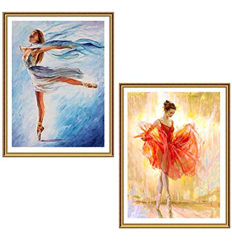 Juego De 2 Bailarines 5d Para Adultos, Pintura De Bailarina