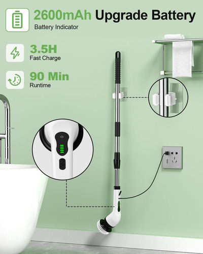 Depurador Giratorio Eléctrico, Cepillo De Limpieza De Baño