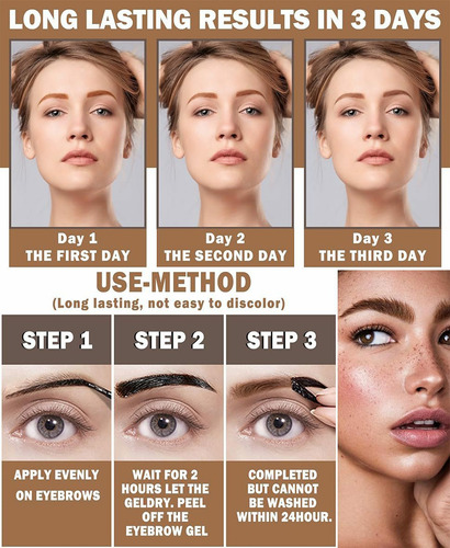 Pasta Para Cejas Impermeabl Duración Resistente Marrón Gris