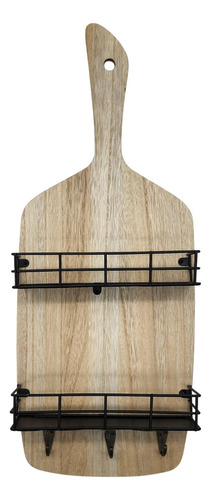 Perchero De Pared Madera Con 3 Perchas 2 Repisas Para Cocina