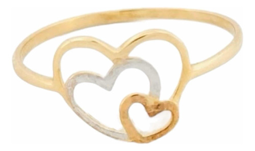 Anillo Corazones Oro Florentino 14 K + Obsequio