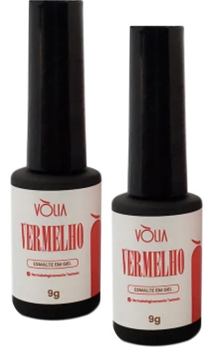 2un Esmalte Em Gel Vermelho 9g Volia